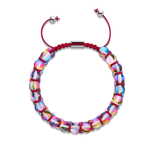 Scarlet Supernova Galaxy Glass x Bracelet vitalité à cordes rouges